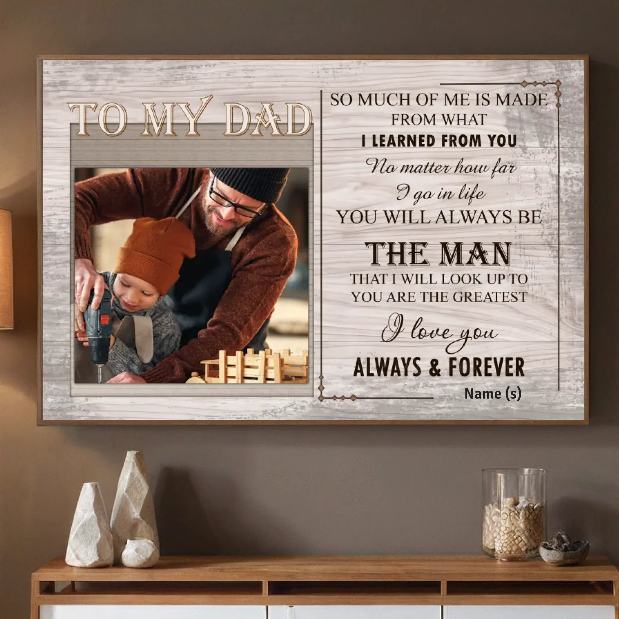 Personalized Poster for Dad – To the Man I Admire Most in This World - 89Prints