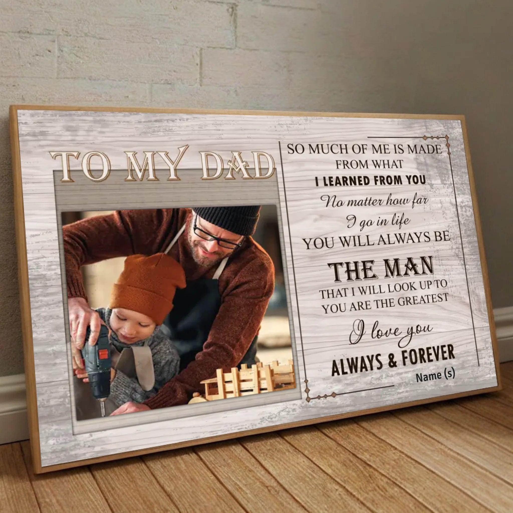 Personalized Poster for Dad – To the Man I Admire Most in This World - 89Prints
