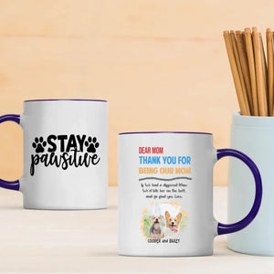 “Dear Mom, Thank You for Being Our Mom” Custom Mug – A Heartfelt Gift from Your Pups – 89Prints