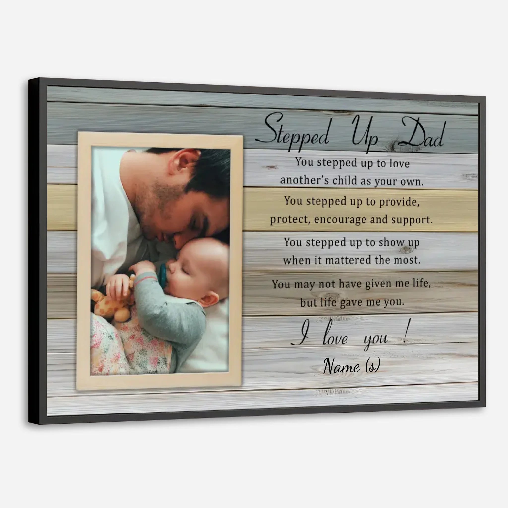 Personalized Poster – “Stepped Up Dad” | A Heartfelt Tribute to the Dad Who Goes Above and Beyond - 89Prints