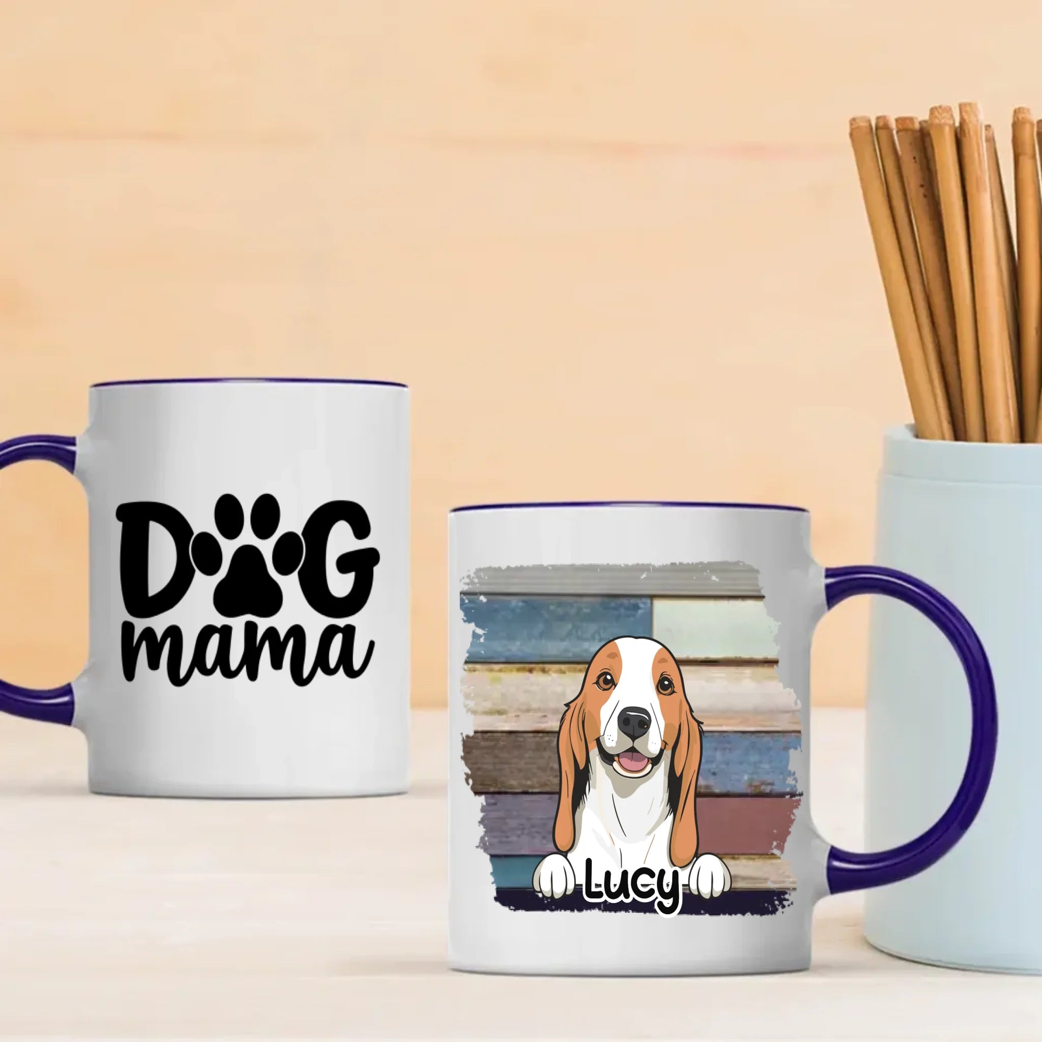 “Dog Mama” Personalized Mug – Choose Your Cute Dog’s Breed, Add Dog's Name – 89Prints