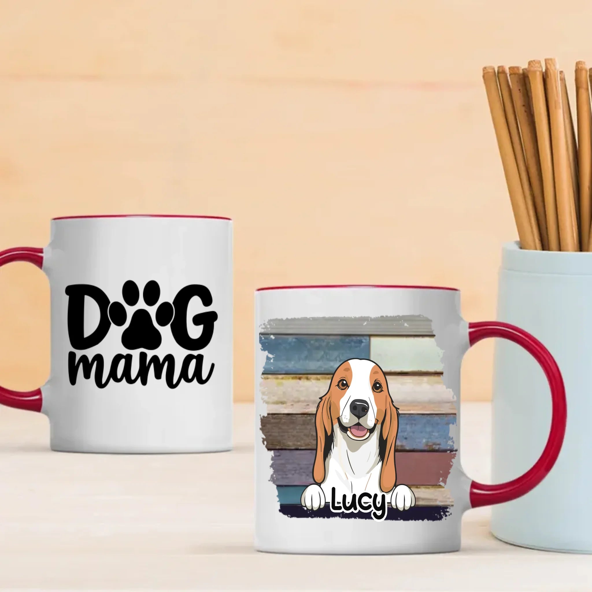 “Dog Mama” Personalized Mug – Choose Your Cute Dog’s Breed, Add Dog's Name – 89Prints