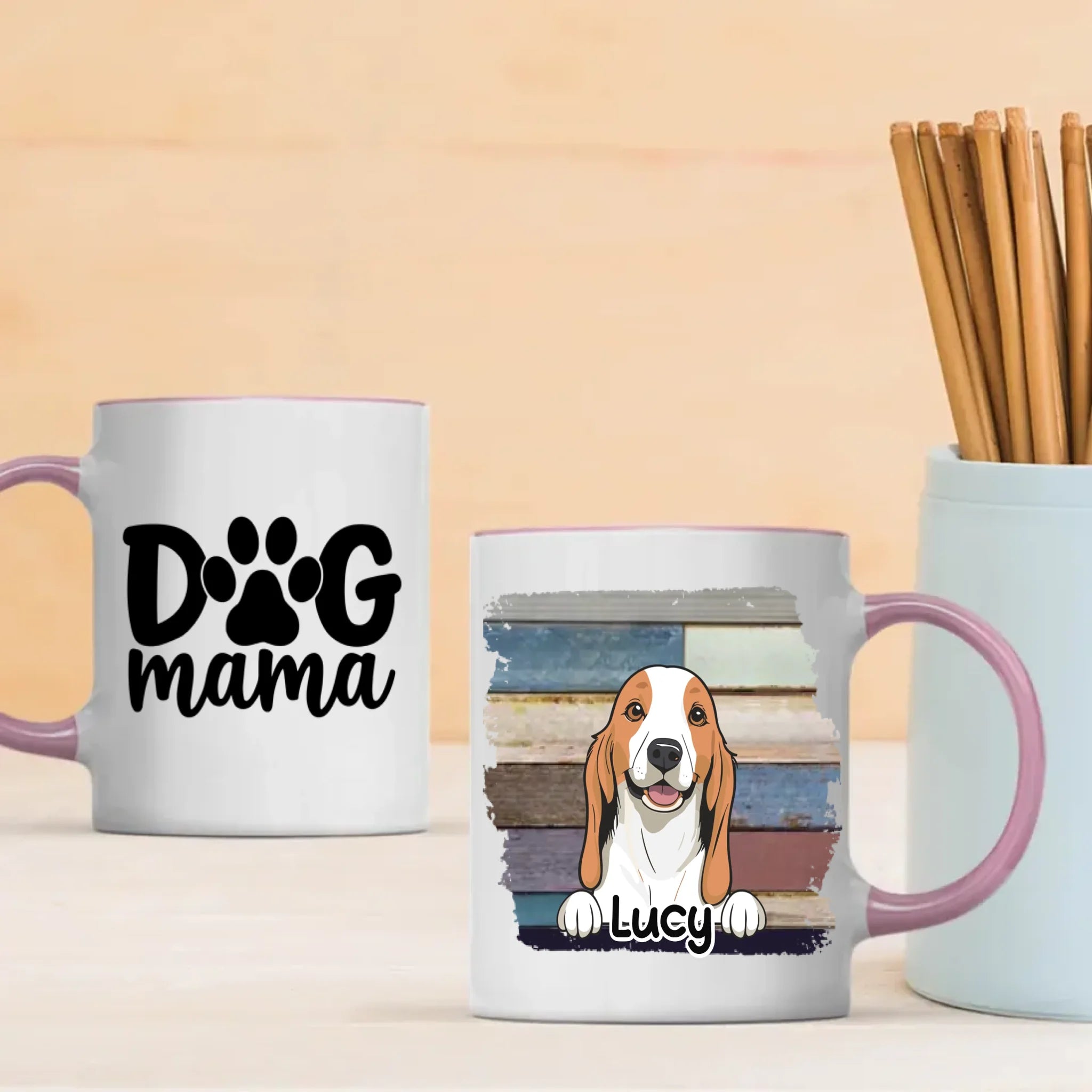 “Dog Mama” Personalized Mug – Choose Your Cute Dog’s Breed, Add Dog's Name – 89Prints