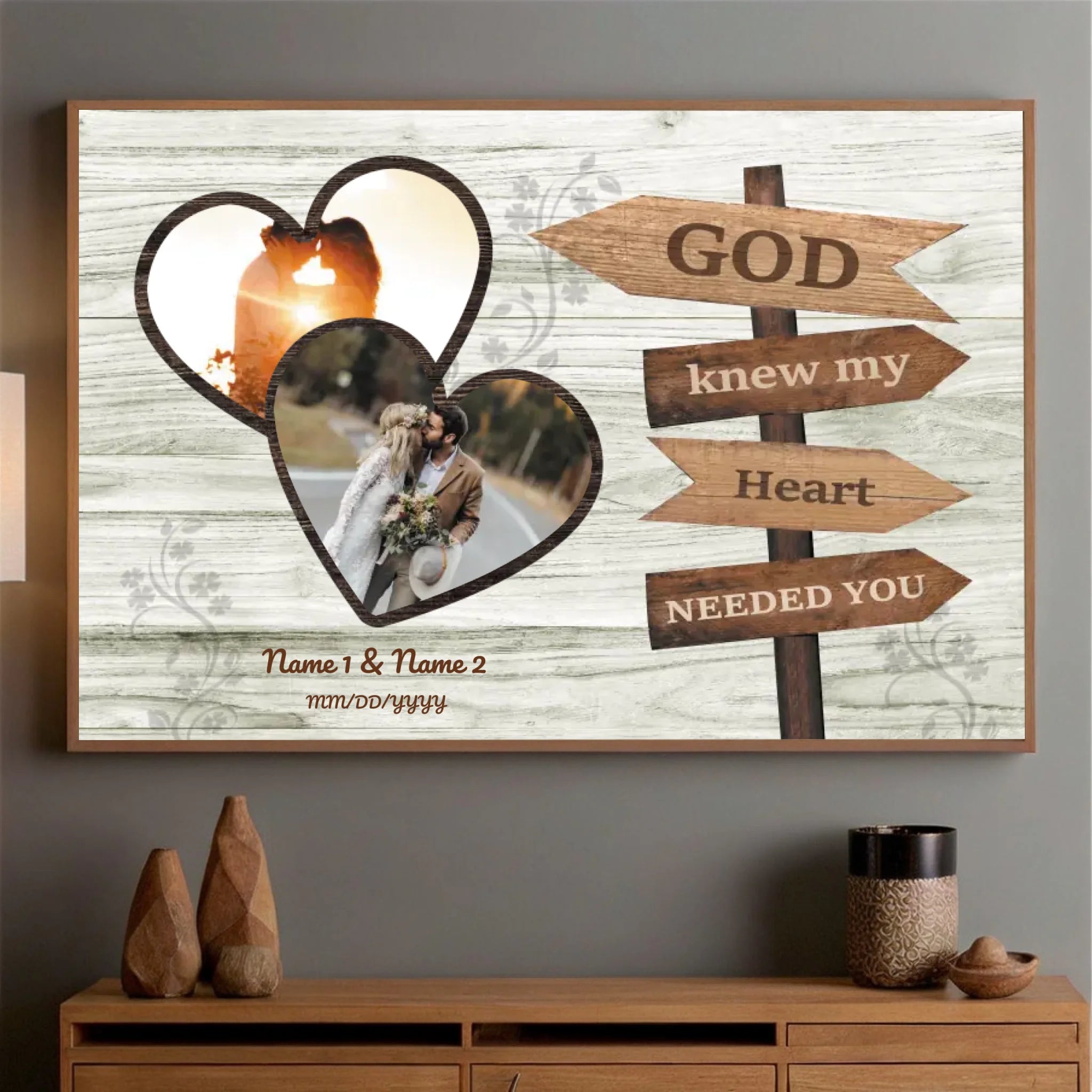 God Knew My Heart Needed You – Personalized Husband-Wife Gift to Celebrate True Love - 89Prints