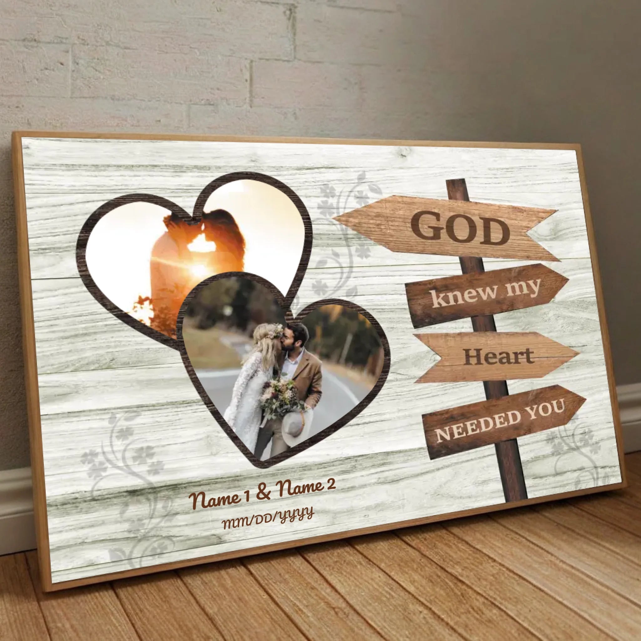 God Knew My Heart Needed You – Personalized Husband-Wife Gift to Celebrate True Love - 89Prints