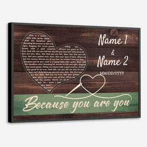 Because You Are You – A Thoughtful Personalized Gift for Couples to Celebrate Their Unique Bond - 89Prints