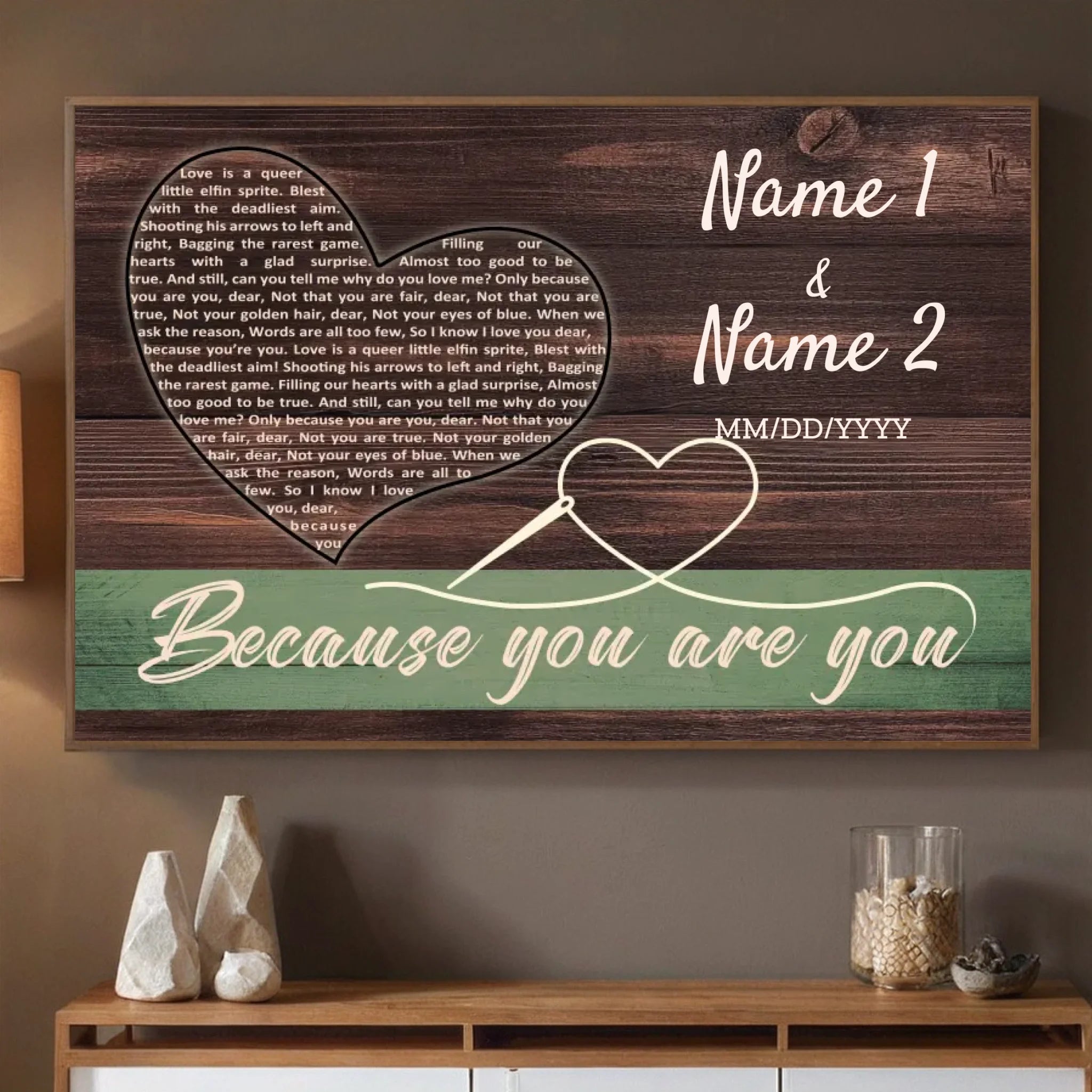 Because You Are You – A Thoughtful Personalized Gift for Couples to Celebrate Their Unique Bond - 89Prints