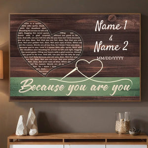 Because You Are You – A Thoughtful Personalized Gift for Couples to Celebrate Their Unique Bond - 89Prints