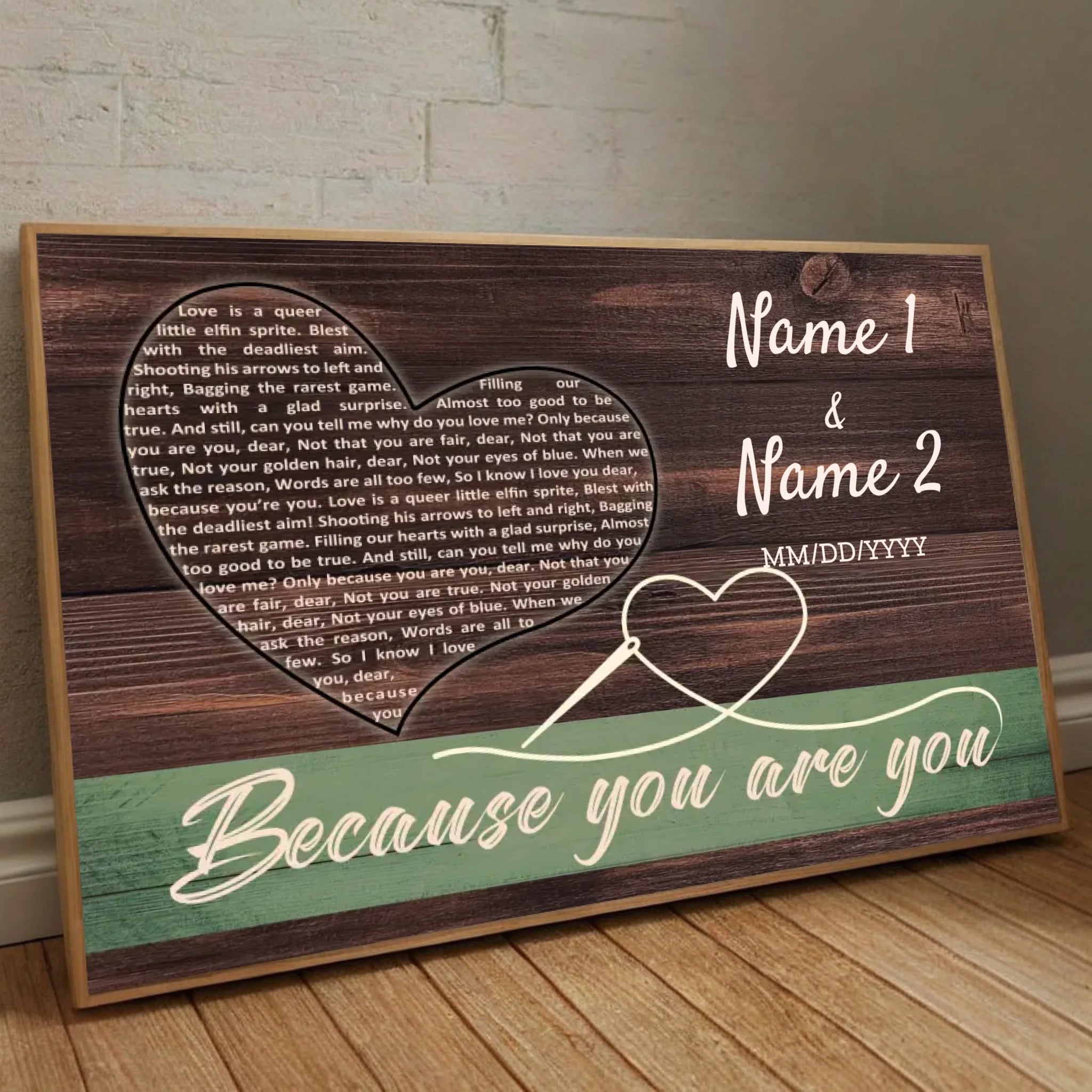Because You Are You – A Thoughtful Personalized Gift for Couples to Celebrate Their Unique Bond - 89Prints