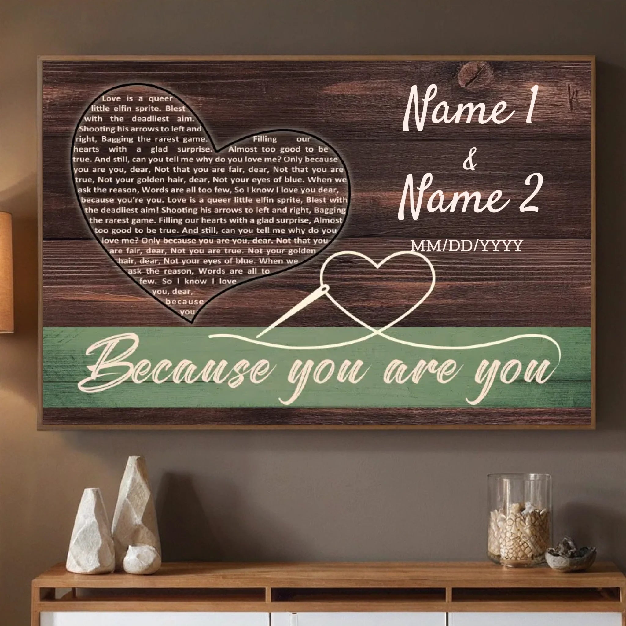 Because You Are You – A Thoughtful Personalized Gift for Couples to Celebrate Their Unique Bond - 89Prints