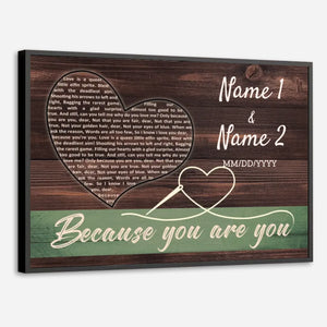 Because You Are You – A Thoughtful Personalized Gift for Couples to Celebrate Their Unique Bond - 89Prints