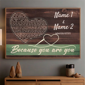 Because You Are You – A Thoughtful Personalized Gift for Couples to Celebrate Their Unique Bond - 89Prints