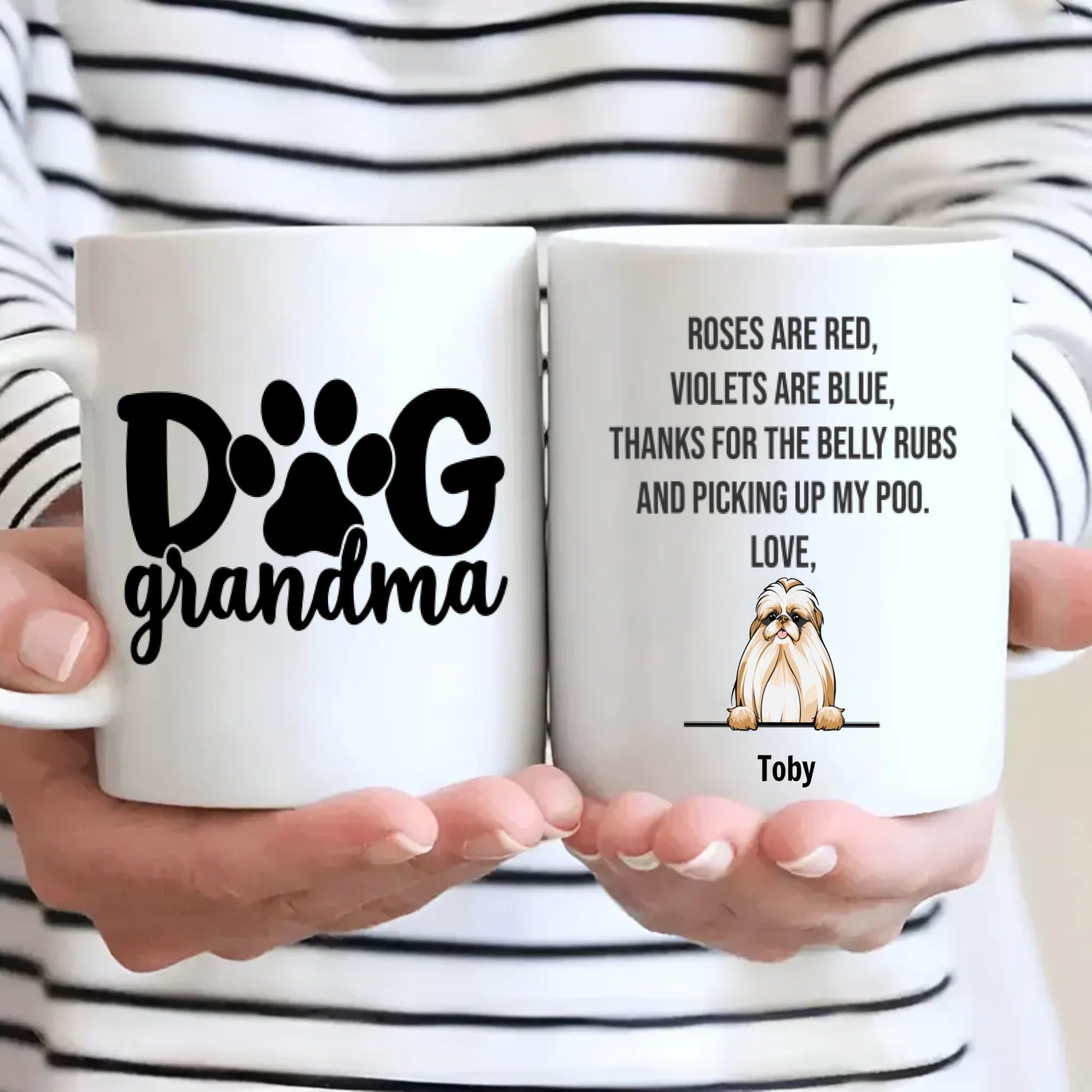 “Dog Grandma” Personalized Mug – Pick 1–3 Dogs, Add Breeds & Names – Fun Custom Gift – 89Prints