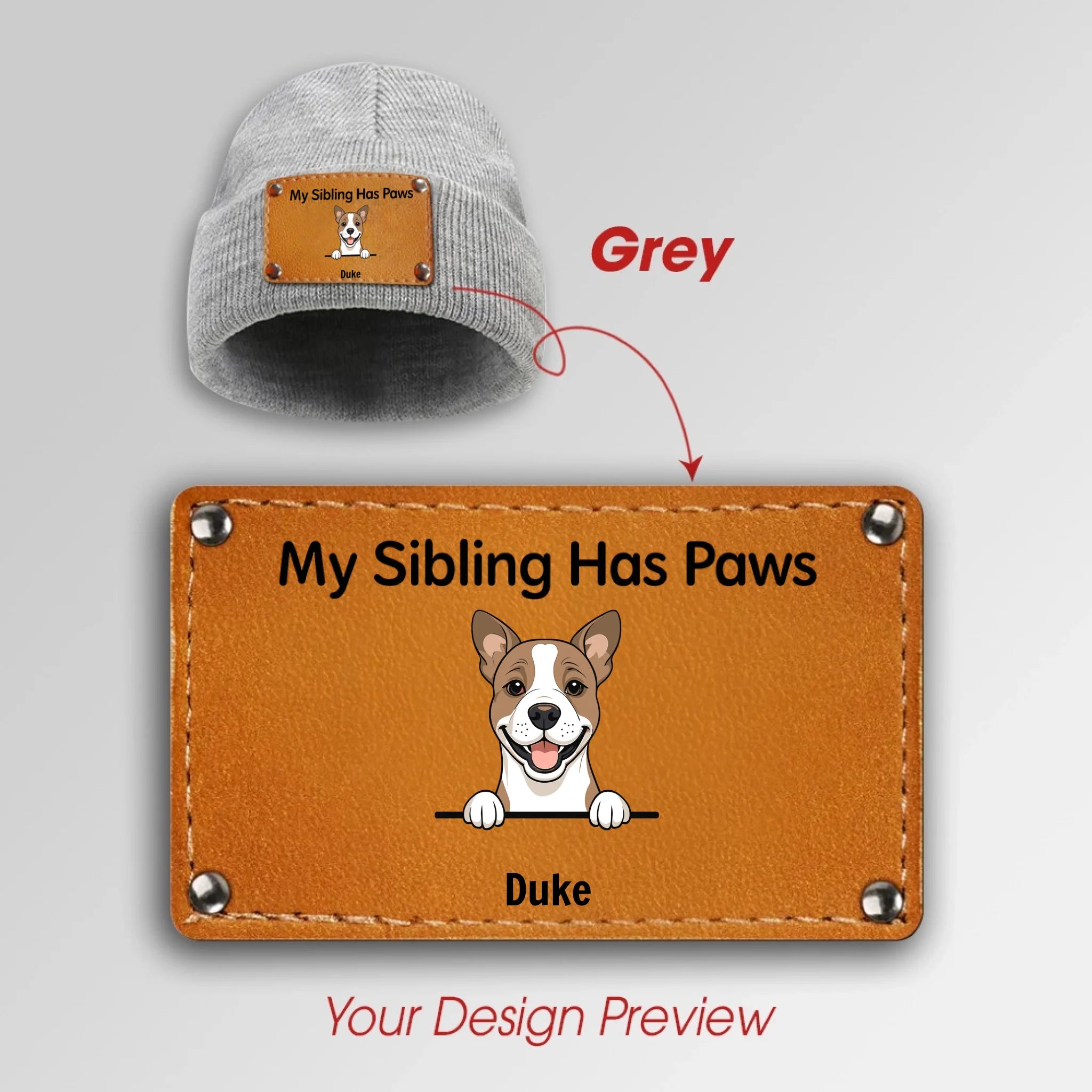 Personalized My Sibling Has Paws Beanie – Custom Knitted Hat for Dog Lovers - 89Prints