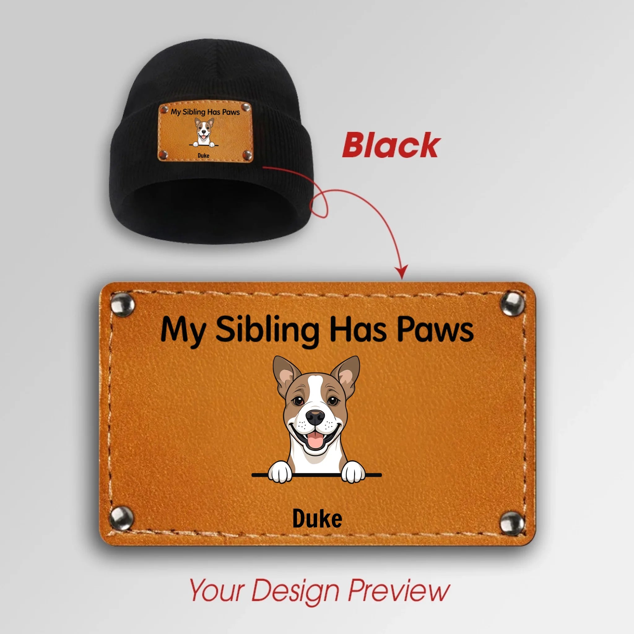 Personalized My Sibling Has Paws Beanie – Custom Knitted Hat for Dog Lovers - 89Prints