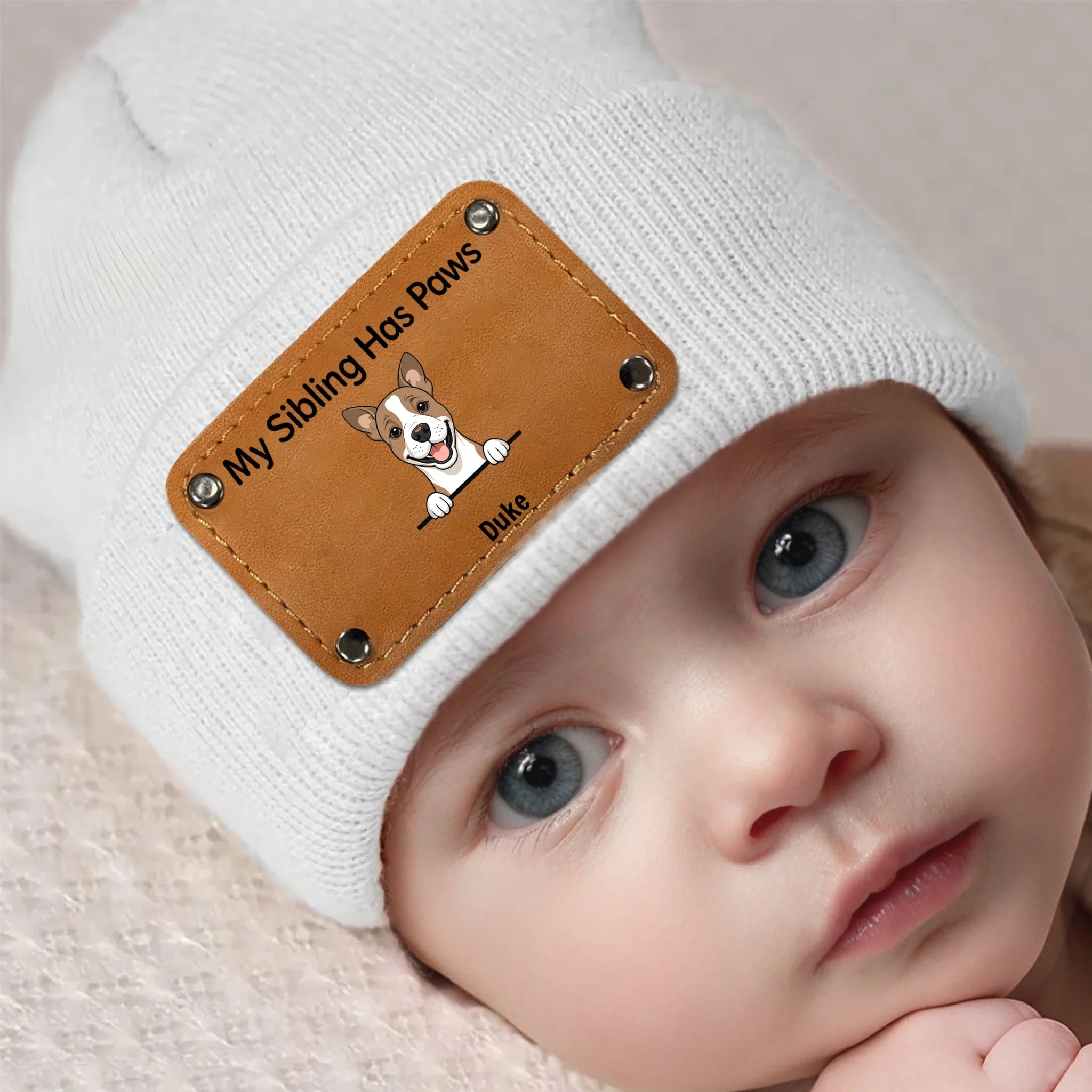 Personalized My Sibling Has Paws Beanie – Custom Knitted Hat for Dog Lovers - 89Prints