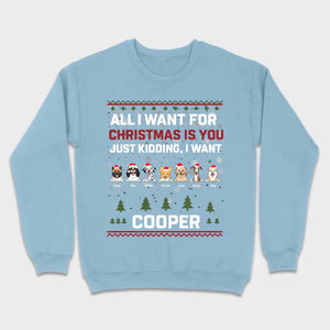 Funny Dog Christmas Shirt – All I Want For Christmas Is You, Just Kidding I Want My Dog - 89Prints