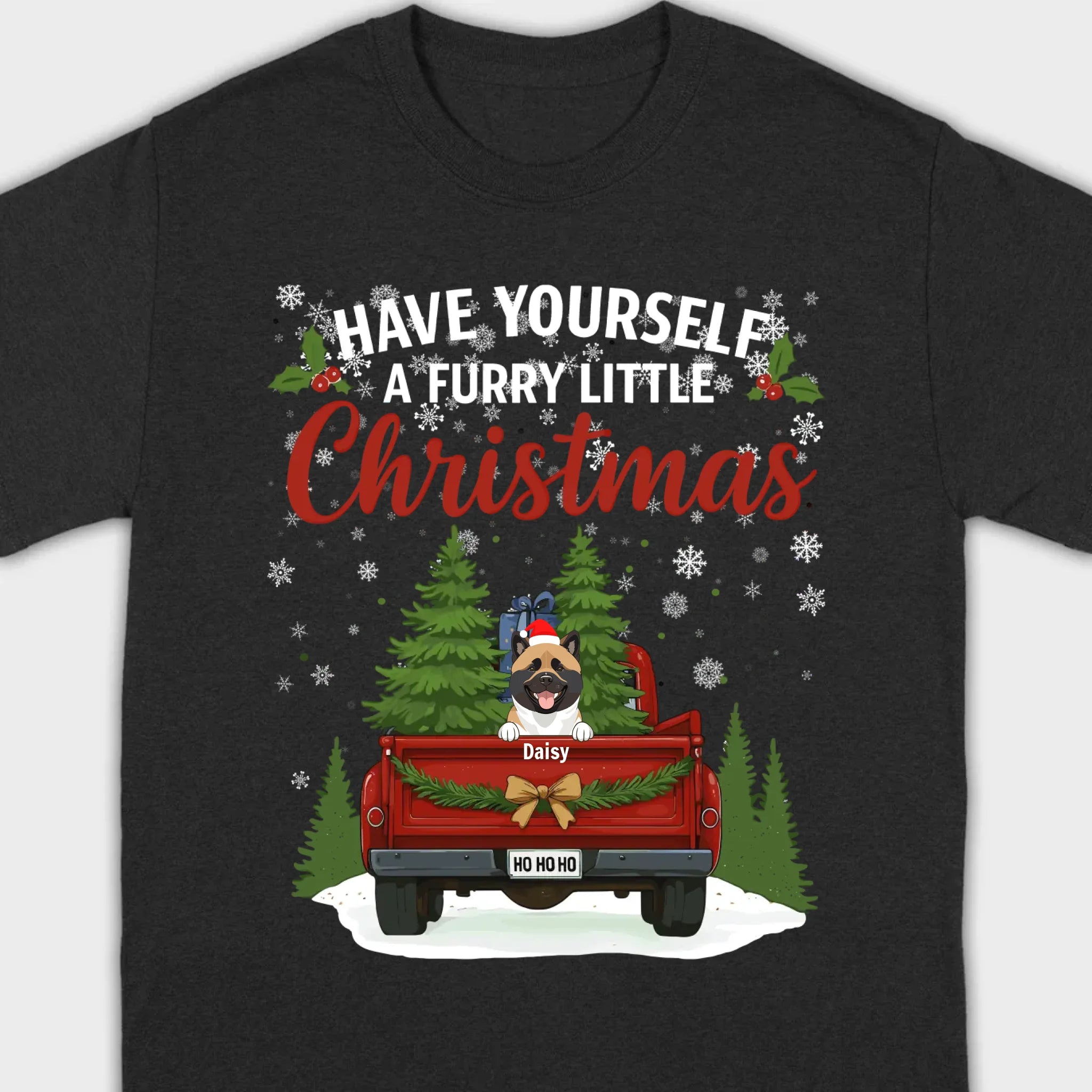 Personalized Dog Lover Christmas Tee - Have Yourself A Furry Little Christmas T-Shirt - 89Prints