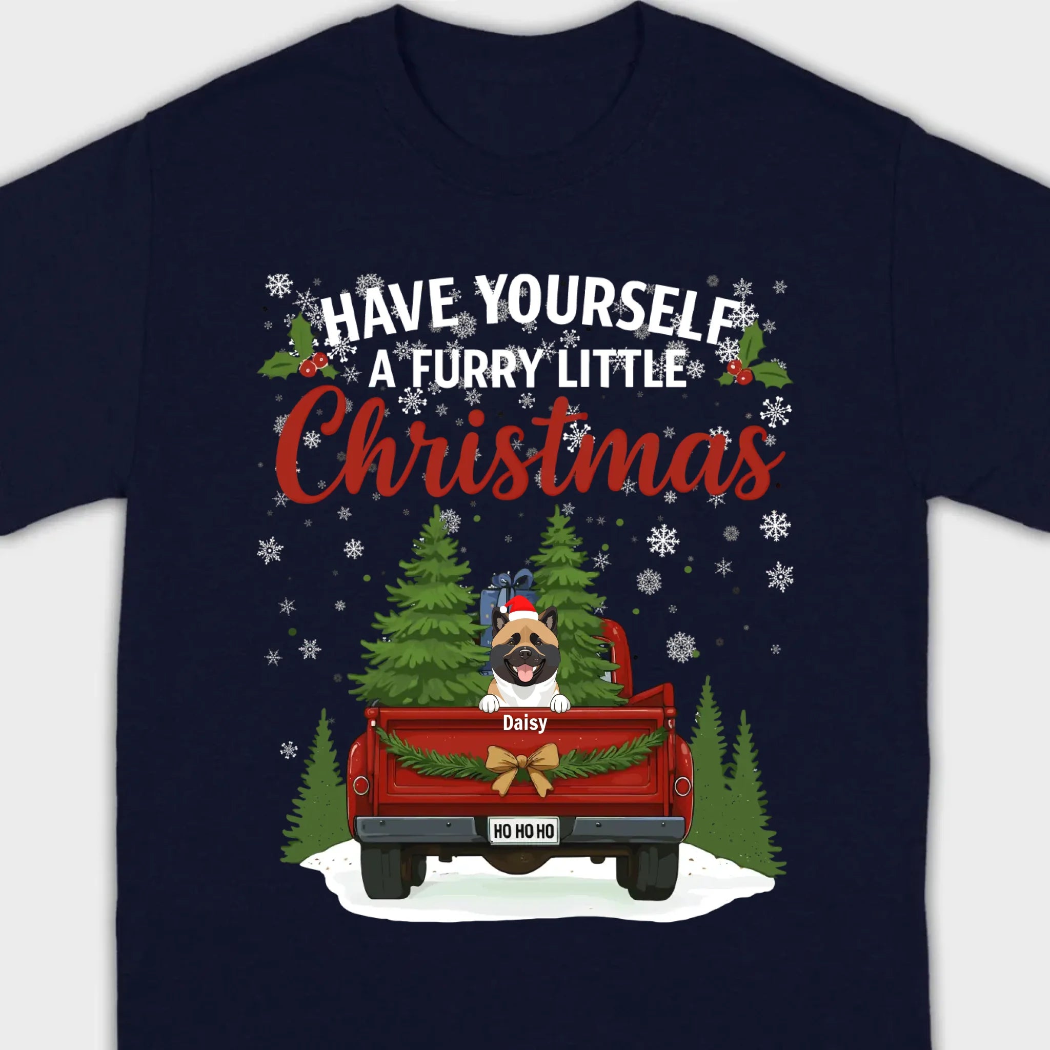 Personalized Dog Lover Christmas Tee - Have Yourself A Furry Little Christmas T-Shirt - 89Prints