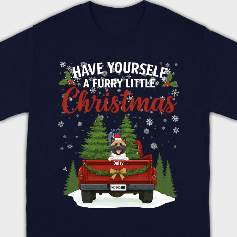 Personalized Dog Lover Christmas Tee - Have Yourself A Furry Little Christmas T-Shirt - 89Prints