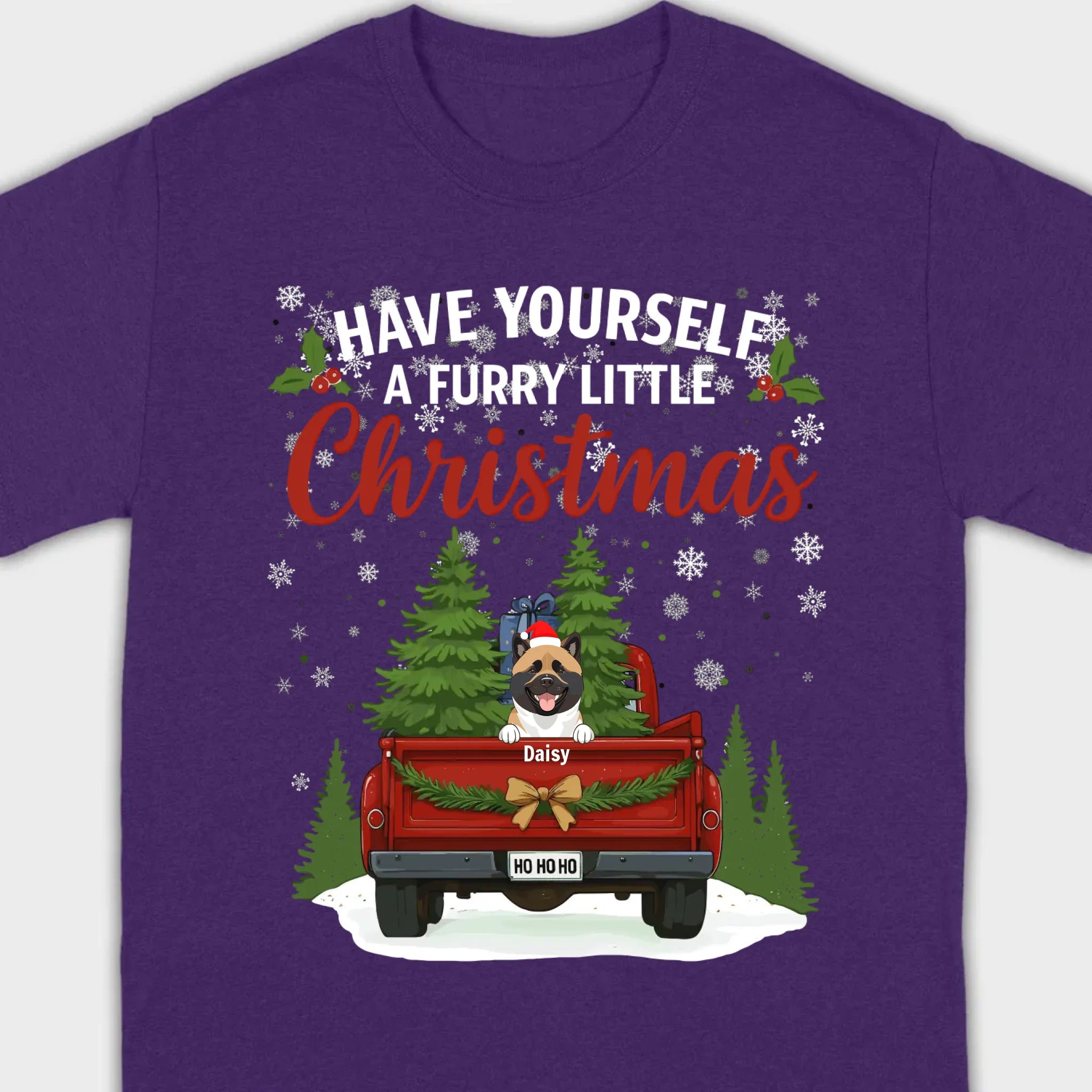 Personalized Dog Lover Christmas Tee - Have Yourself A Furry Little Christmas T-Shirt - 89Prints