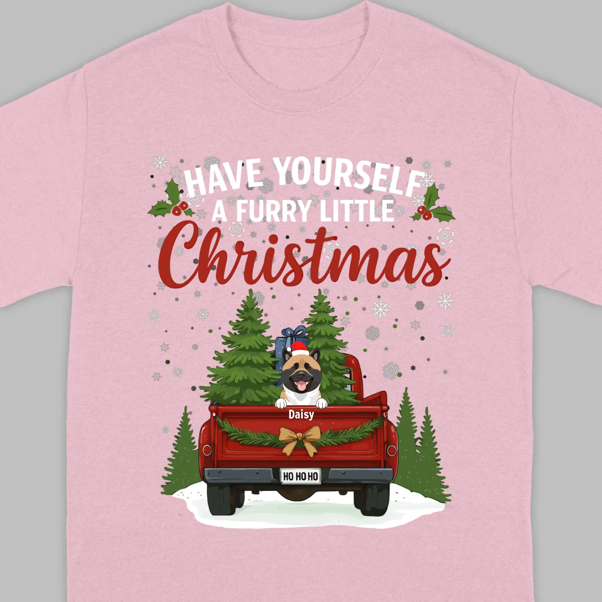 Personalized Dog Lover Christmas Tee - Have Yourself A Furry Little Christmas T-Shirt - 89Prints