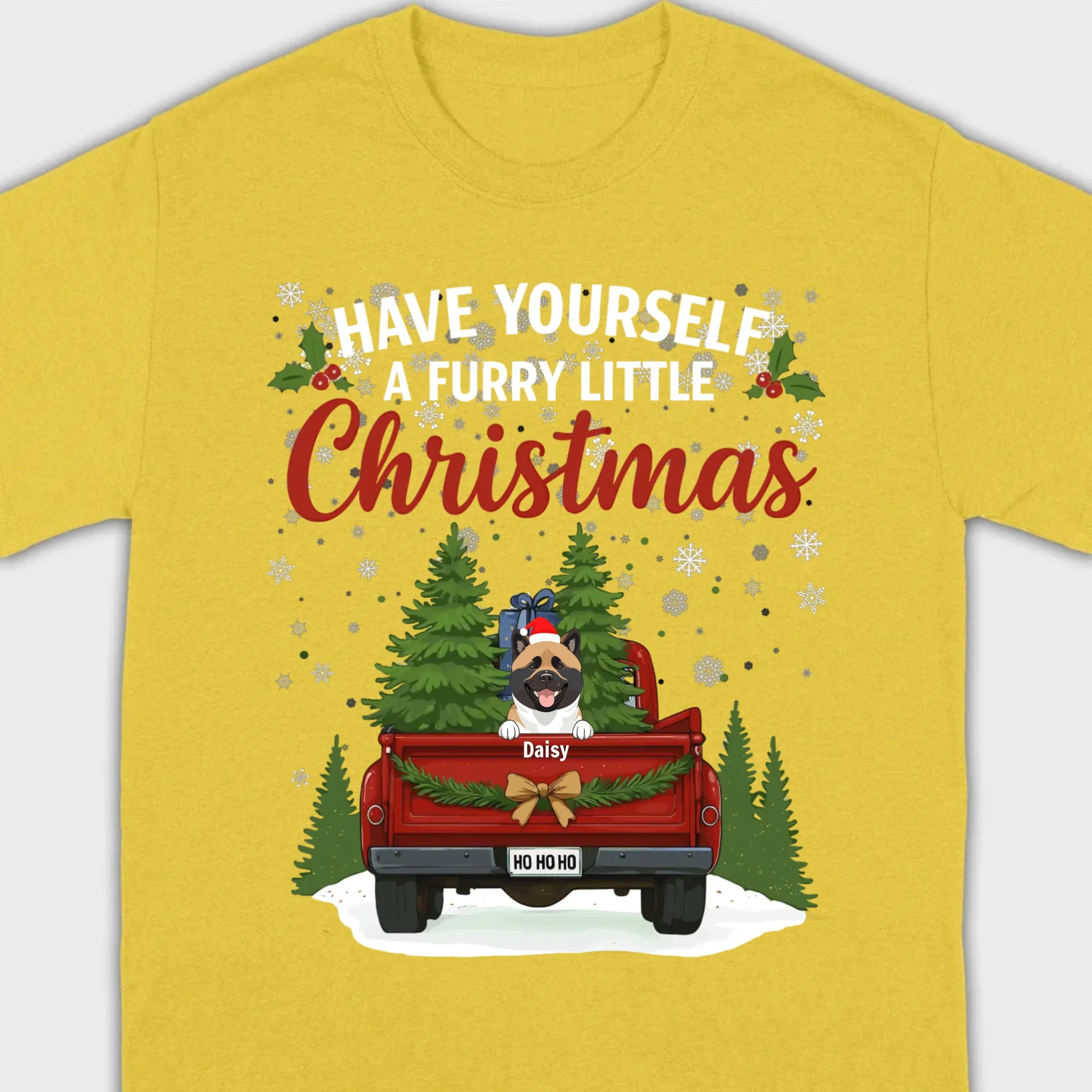 Personalized Dog Lover Christmas Tee - Have Yourself A Furry Little Christmas T-Shirt - 89Prints