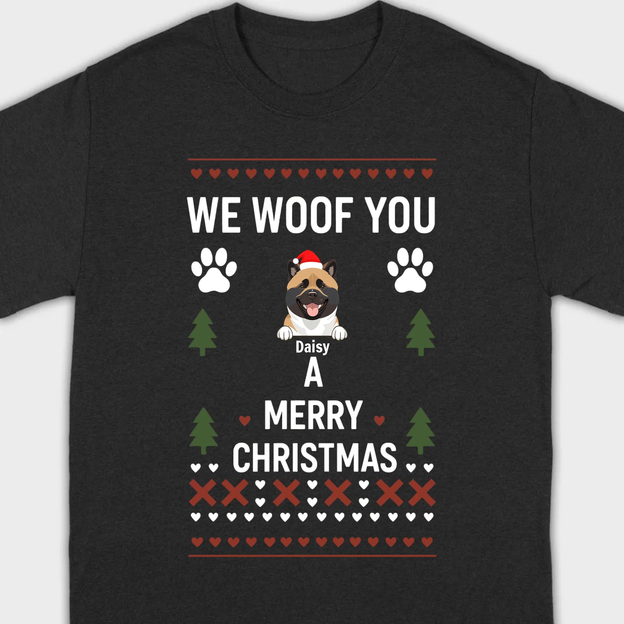 Custom Dog Christmas Shirt – We Woof You A Merry Christmas Funny Holiday Tee - 89Prints