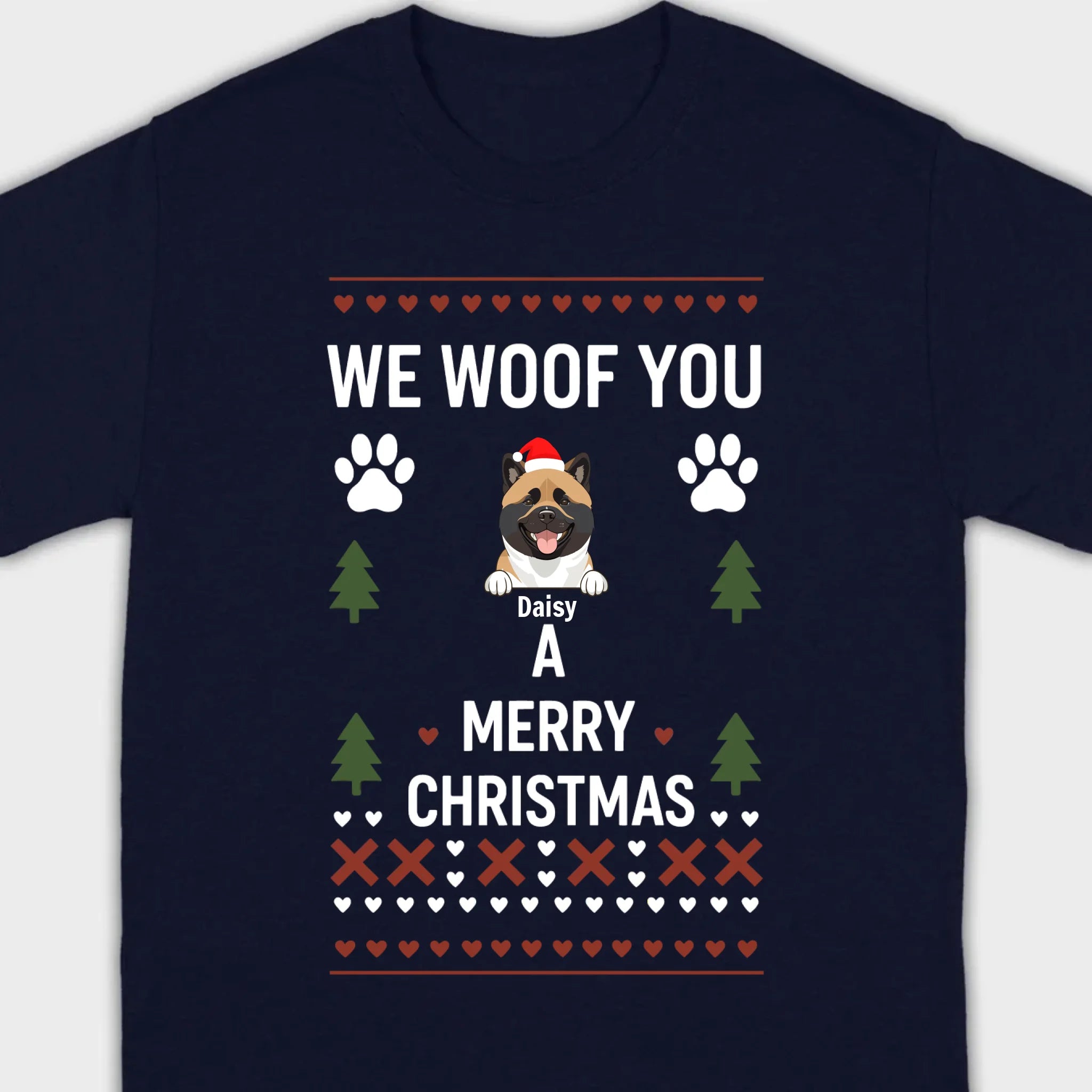 Custom Dog Christmas Shirt – We Woof You A Merry Christmas Funny Holiday Tee - 89Prints