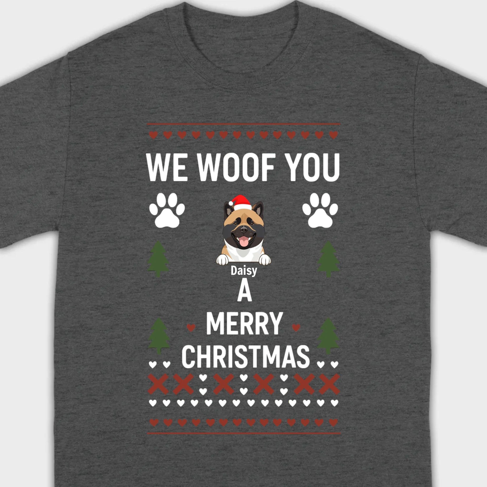 Custom Dog Christmas Shirt – We Woof You A Merry Christmas Funny Holiday Tee - 89Prints