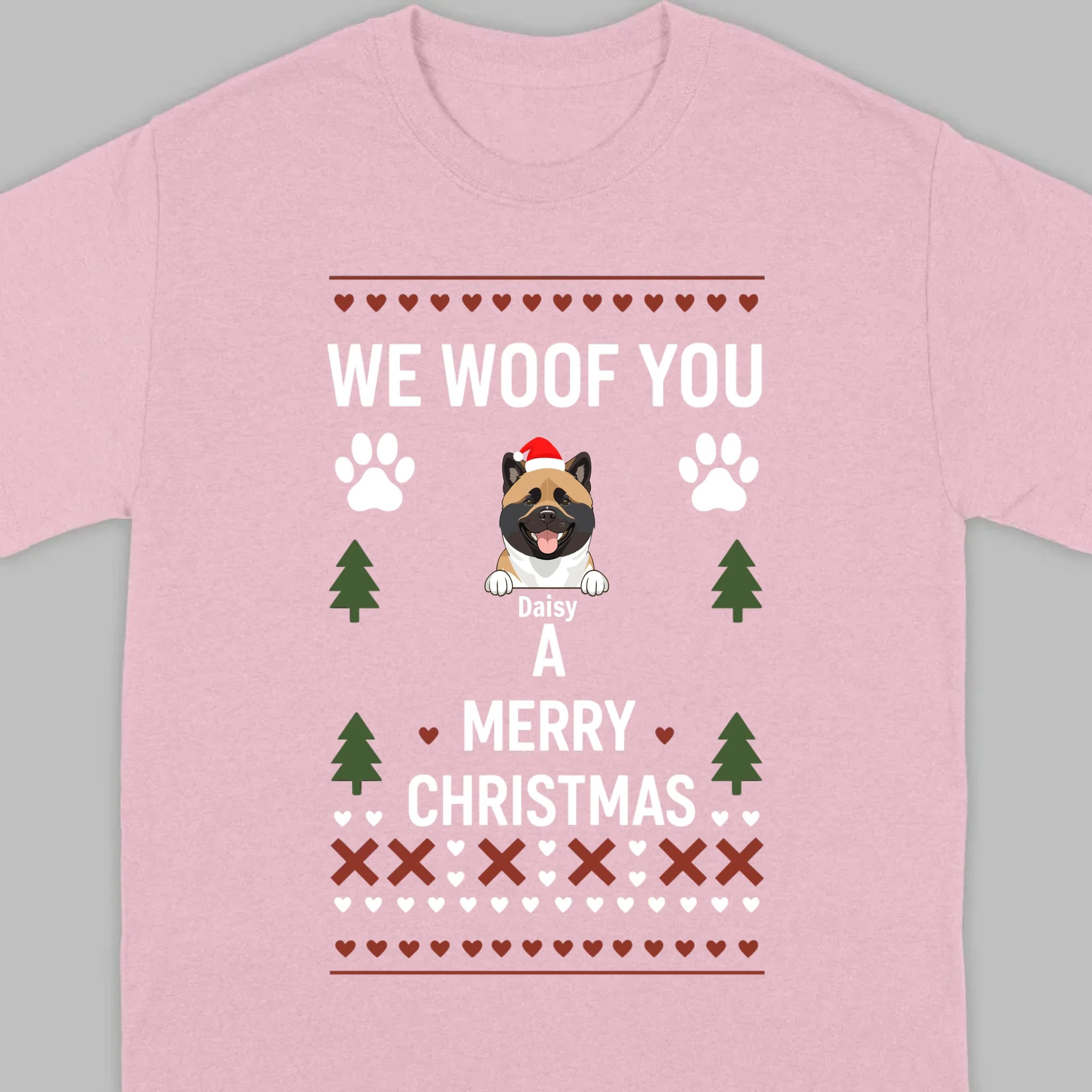 Custom Dog Christmas Shirt – We Woof You A Merry Christmas Funny Holiday Tee - 89Prints