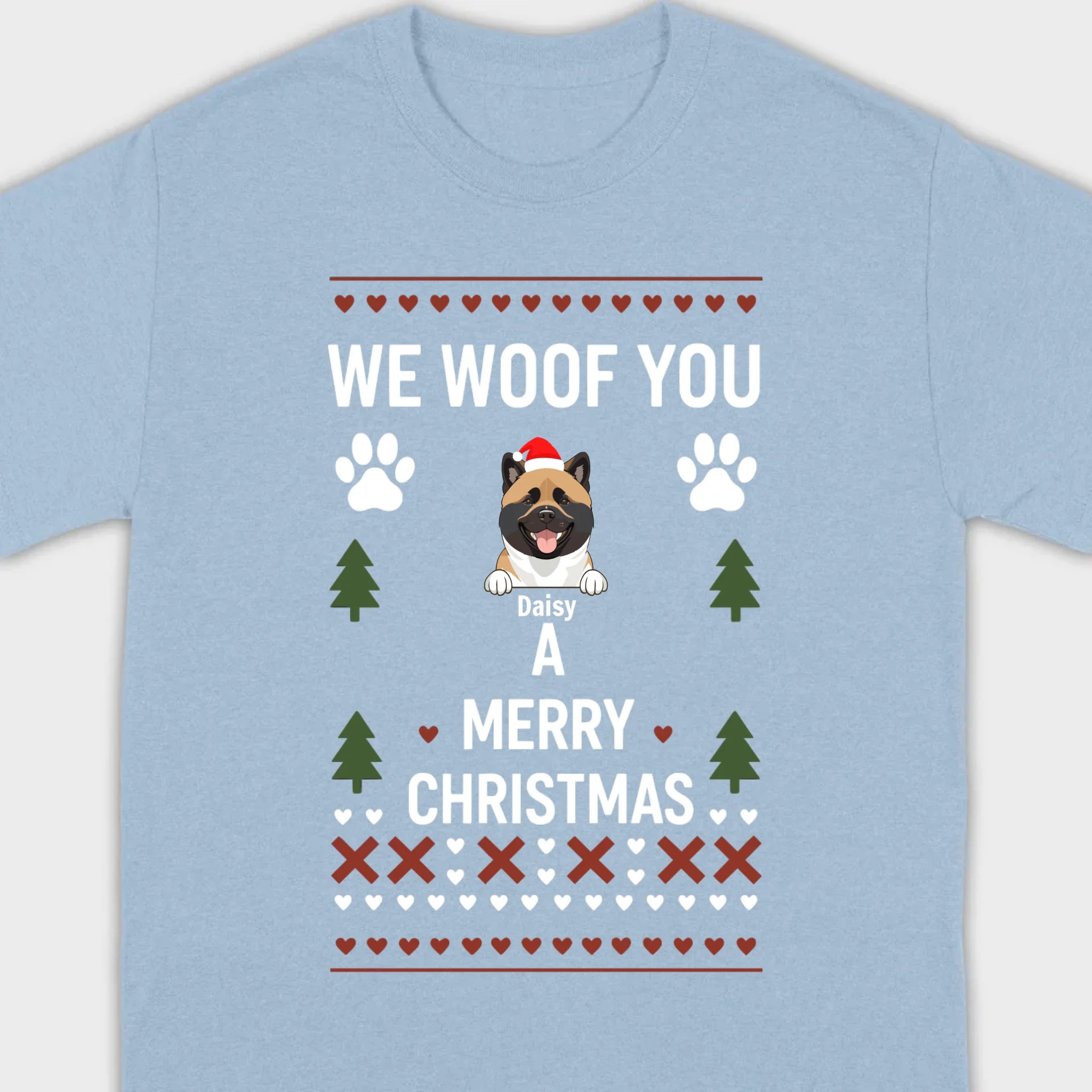 Custom Dog Christmas Shirt – We Woof You A Merry Christmas Funny Holiday Tee - 89Prints