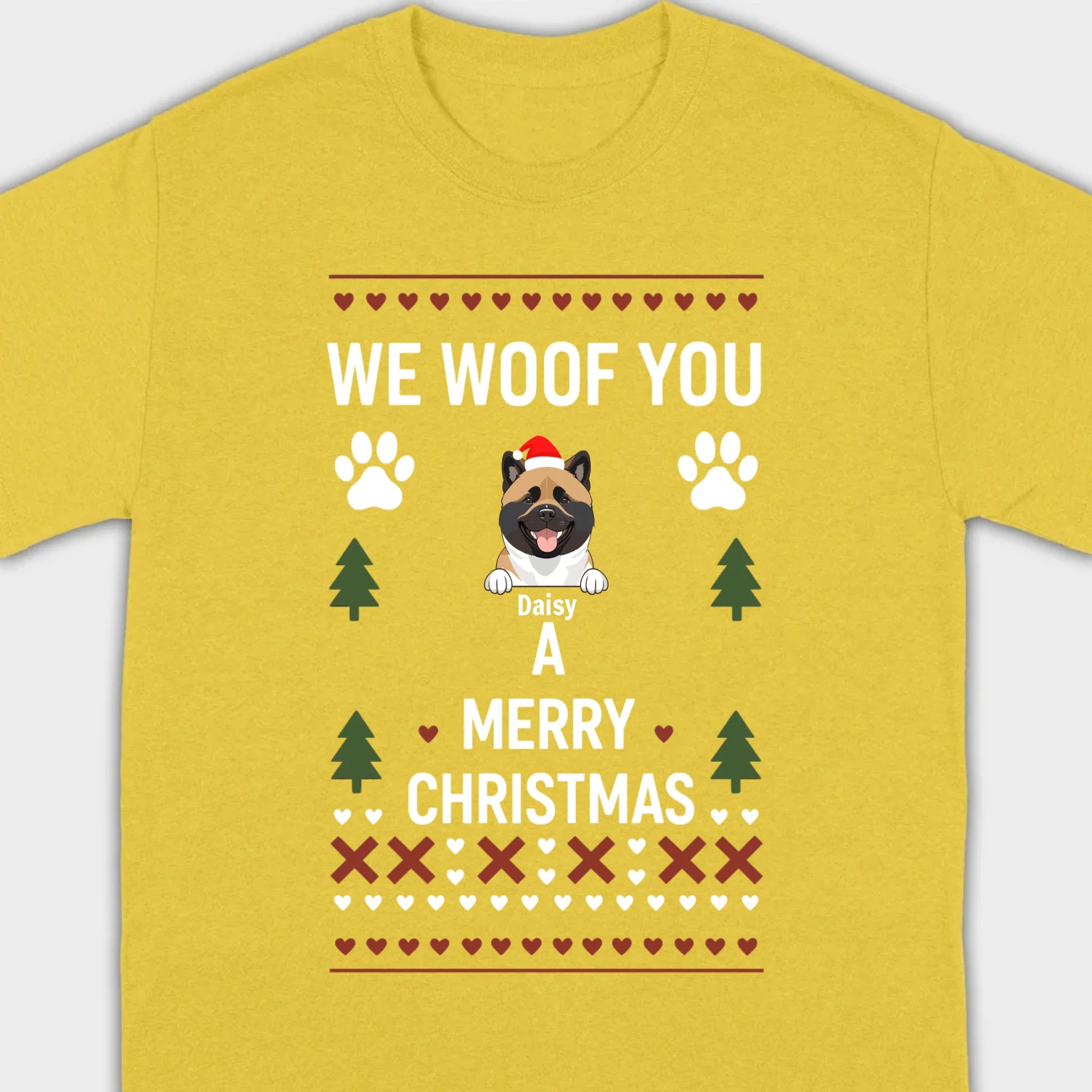Custom Dog Christmas Shirt – We Woof You A Merry Christmas Funny Holiday Tee - 89Prints