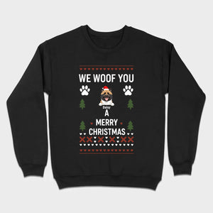 Custom Dog Christmas Shirt – We Woof You A Merry Christmas Funny Holiday Tee - 89Prints