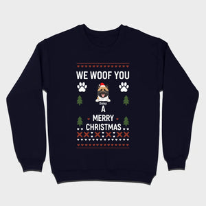 Custom Dog Christmas Shirt – We Woof You A Merry Christmas Funny Holiday Tee - 89Prints