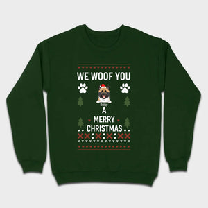 Custom Dog Christmas Shirt – We Woof You A Merry Christmas Funny Holiday Tee - 89Prints