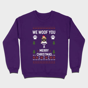 Custom Dog Christmas Shirt – We Woof You A Merry Christmas Funny Holiday Tee - 89Prints