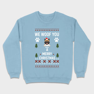 Custom Dog Christmas Shirt – We Woof You A Merry Christmas Funny Holiday Tee - 89Prints