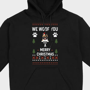 Custom Dog Christmas Shirt – We Woof You A Merry Christmas Funny Holiday Tee - 89Prints
