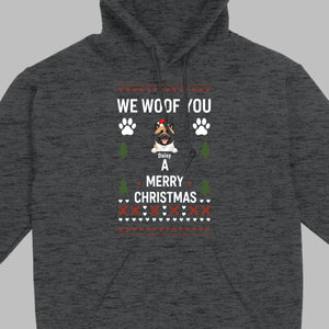 Custom Dog Christmas Shirt – We Woof You A Merry Christmas Funny Holiday Tee - 89Prints