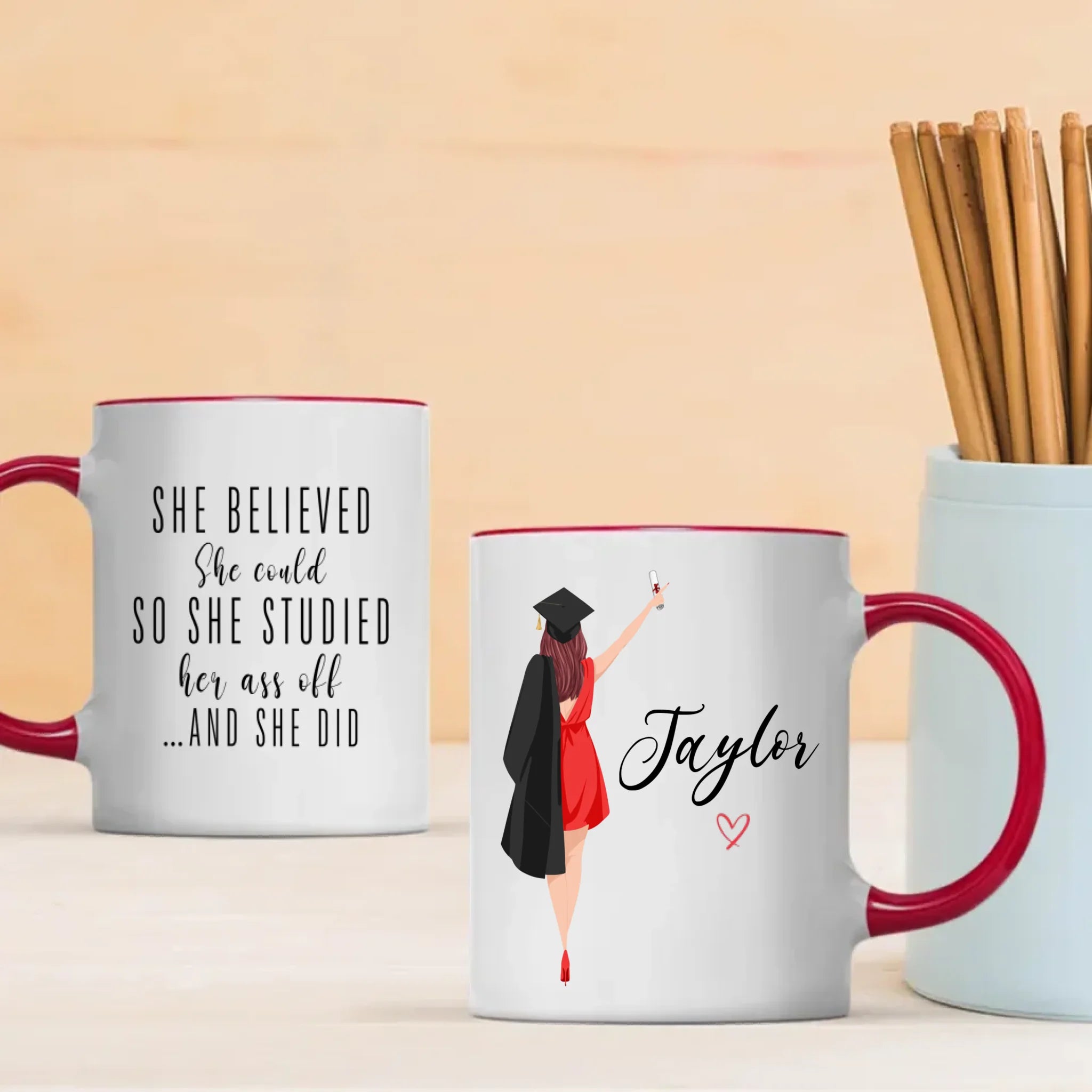 “She Believed and She Did” Graduation Mug – Celebrate Her New Journey | 89Prints
