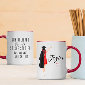 “She Believed and She Did” Graduation Mug – Celebrate Her New Journey | 89Prints
