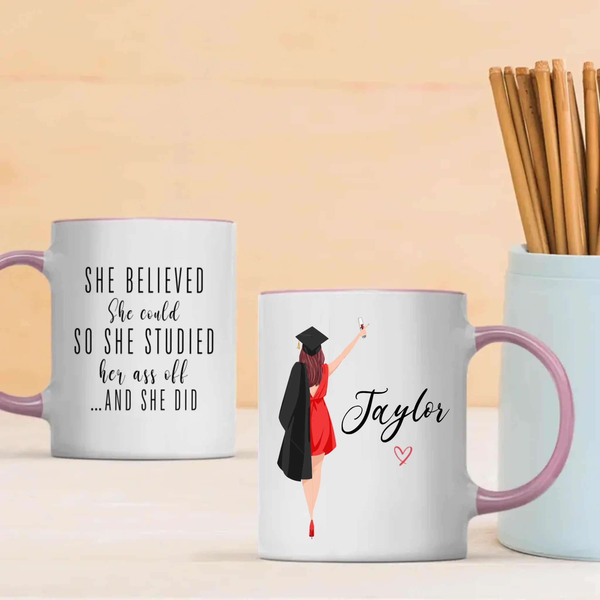 “She Believed and She Did” Graduation Mug – Celebrate Her New Journey | 89Prints