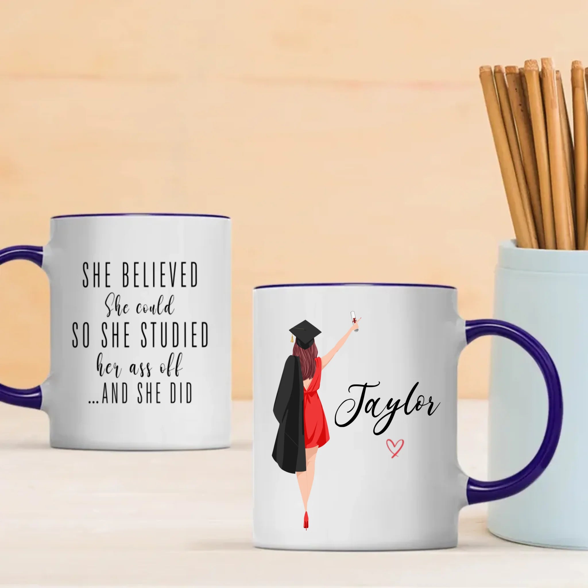 “She Believed and She Did” Graduation Mug – Celebrate Her New Journey | 89Prints