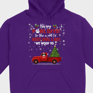 Personalized Dog Dad Gift – Happy Pawlidays! We Woof You Shirt - 89Prints