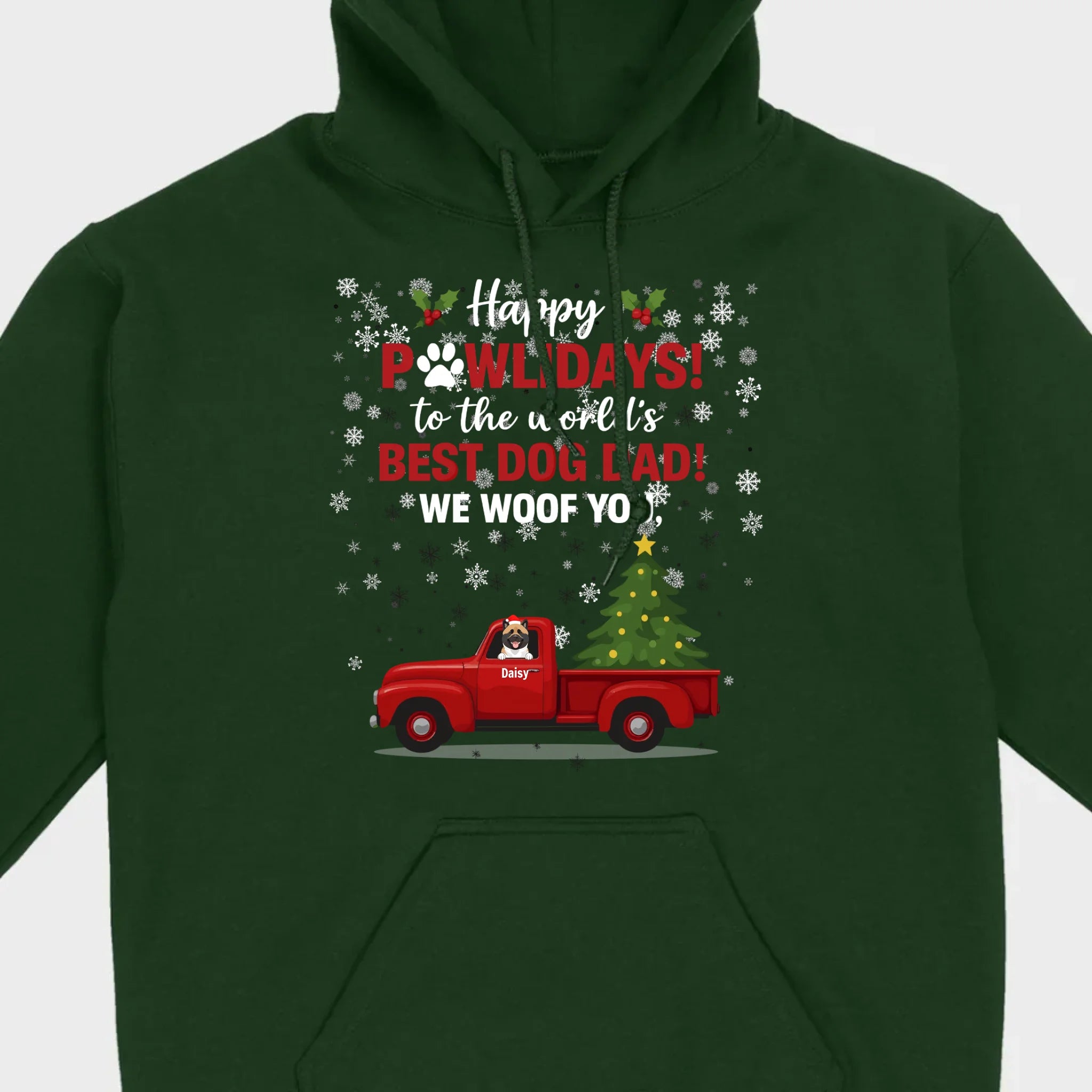 Personalized Dog Dad Gift – Happy Pawlidays! We Woof You Shirt - 89Prints