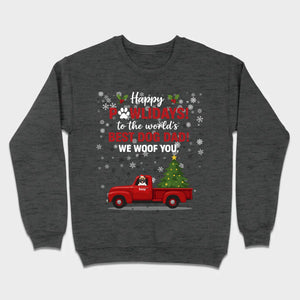 Personalized Dog Dad Gift – Happy Pawlidays! We Woof You Shirt - 89Prints