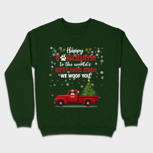 Personalized Dog Dad Gift – Happy Pawlidays! We Woof You Shirt - 89Prints