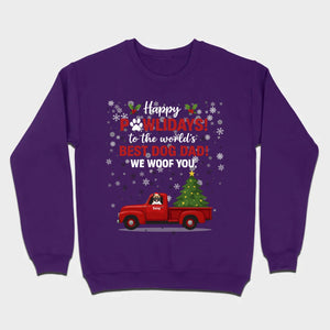 Personalized Dog Dad Gift – Happy Pawlidays! We Woof You Shirt - 89Prints