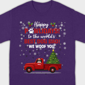 Personalized Dog Dad Gift – Happy Pawlidays! We Woof You Shirt - 89Prints